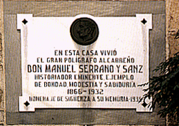 Placa de Homenaje en Sigenza a Serrano y Sanz