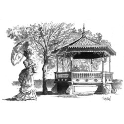 Dibujo de Monés: el Templete de la Alameda de Sigüenza