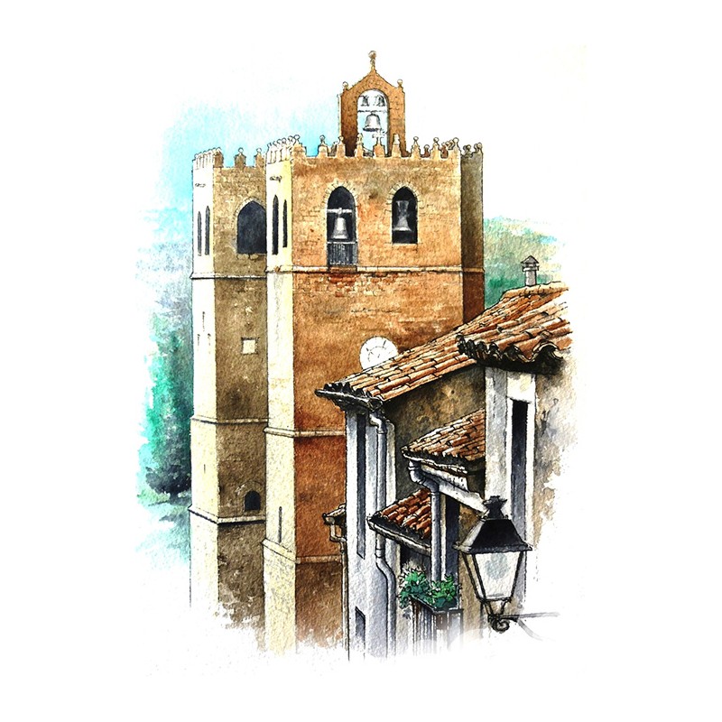 Dibujo de Monés: Catedral de Sigüenza